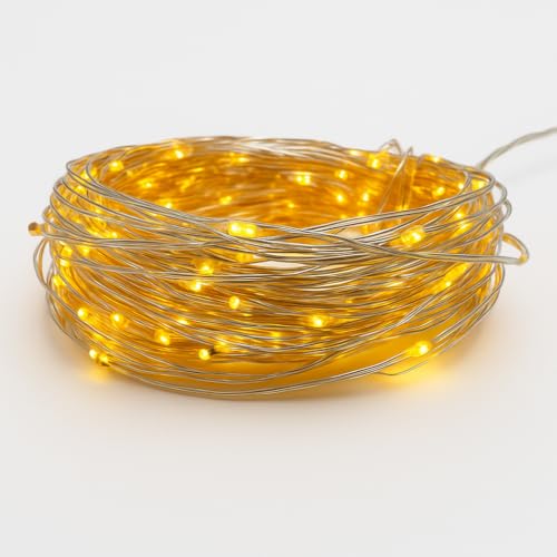 eacommerce Serie Luci Nano Led a Batteria per Decorazioni Natalizie Eventi Matrimoni (Bianco Caldo, 100 Nano Led)