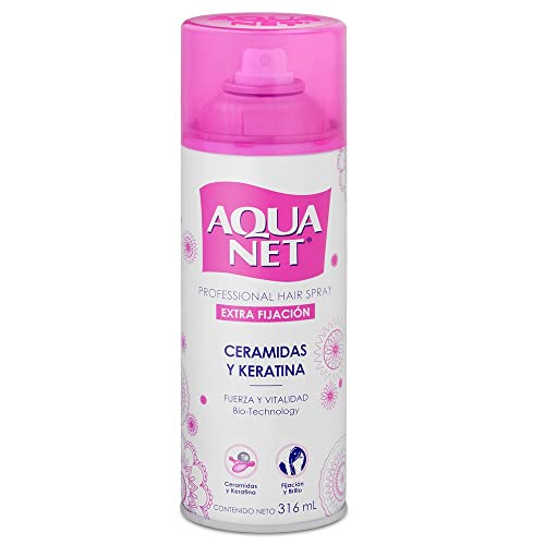 Aqua Net Fijador Ceramidas y Queratina Spray, 316 ml