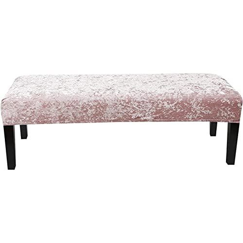 Funda para banco de comedor de terciopelo elástica y lavable 4