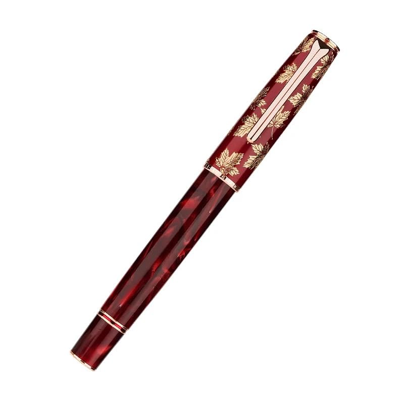 Stylo plume rétro en résine Red Maple pour revivre la poésie de l'écrit