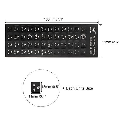 Pegatinas para teclado PATIKIL negro con letras blancas, 2 piezas miniatura 2