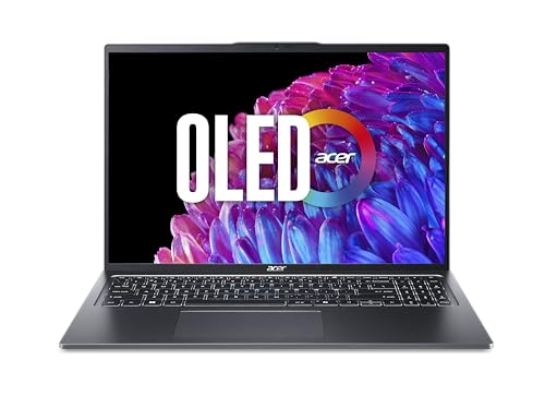 Acer Swift Go 16 SFG16-72 - Ordenador Portátil 16' 3.2K OLED 120Hz (Intel® Core™ Ultra 9 Processor 185H, 32GB RAM, 1024GB SSD, Windows 11 Home) Plata - Teclado QWERTY Español