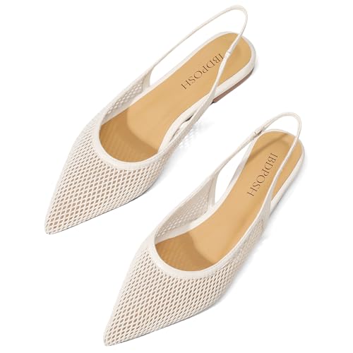 Image of Slingback Flats for Women Stylish Pointed Toe Design with Comfortable Mesh Material for Breathable Party Dress Elegant Shoes
