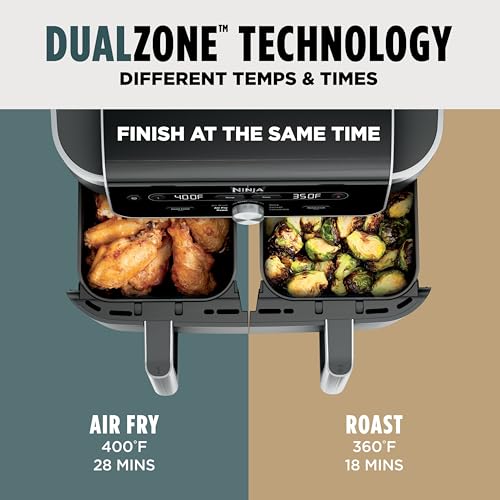 Ninja DualZone Air Fryer, 10 Qt, 6-in-1, Grey, DZ901 by Ninja - Used condition - Image 2