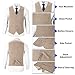 Aowdoy Retro Tweed Herringbone Suit Slim Fit 3 Pieces Mens Wedding Suit Groom Dress Prom Tuxedos Suit Jacket Vest Pants Champagne XL