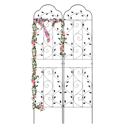 hogardeck Metal 84 * 19 Garden Trellis 2-Packs for Climbing