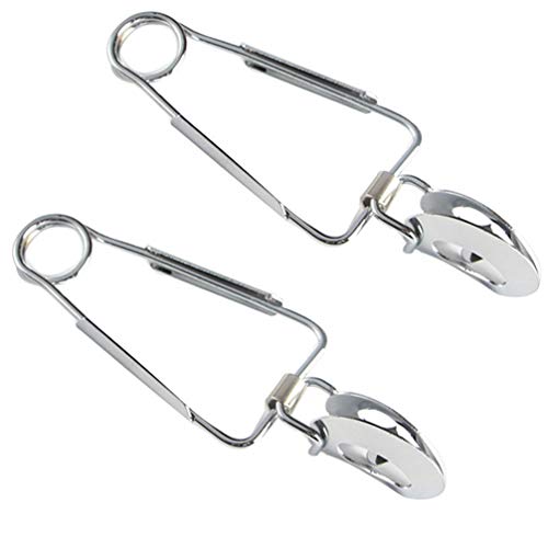 Hemoton 2Pcs Escargot Tongs Stainless Steel Cooking Tongs Multifunctional BBQ Clip Clamp for Restaurant Serving Silver