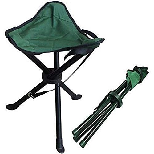 Image of Portable Foldable Tripod Camping Stool - Lightweight 3-Leg Travel Chair with Steel Frame & Carry Strap, Compact Outdoor Folding Seat for Camping, Fishing, Hiking