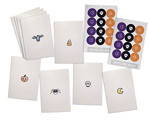 Cartes d'Halloween pour enfants et invitations de fête avec stickers - Kit complet
