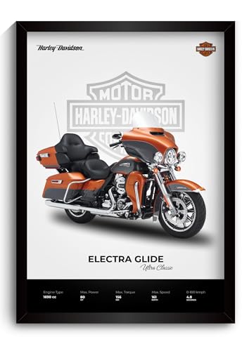 Image of Funk You Store Harley Davidson Glide Poster | Framed Poster of Harley Davidson Superbike A4 Sized (31 x 23 cm) for Wall, Gift for Boys, Bike Posters | Bike Frames Hanging, Room Decor, Gifting