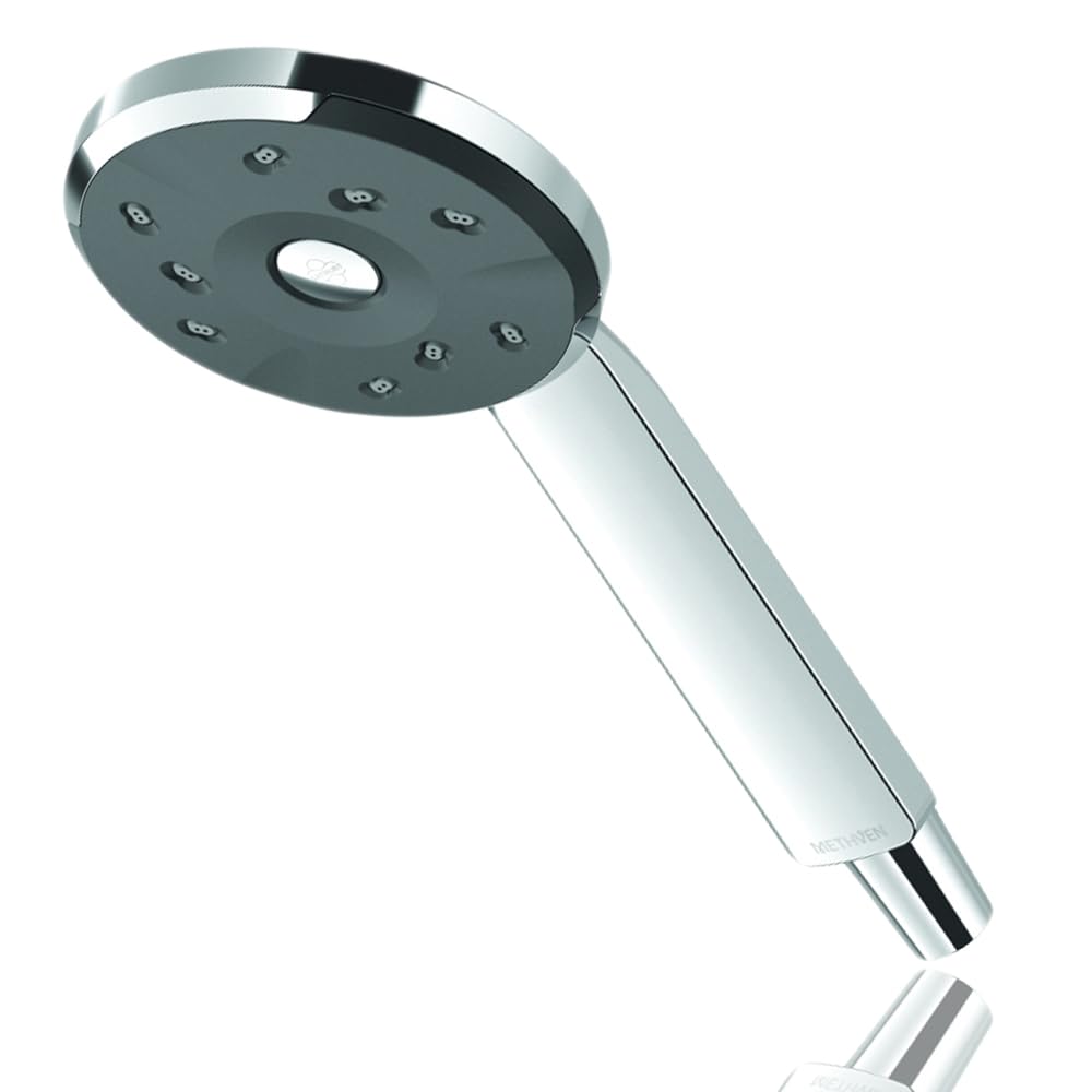 Methven Chrome Kiri Satinjet Low Flow Shower Head Handset With Finish | Uses 40% Less Water | Silver Rose Sjk23-Lf