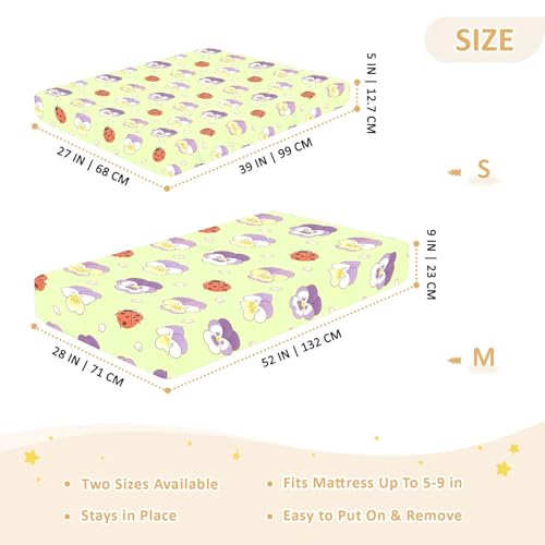 Drap de berceau coton extensible doux anti-plis pour lit bébé animaux et fleurs - 5