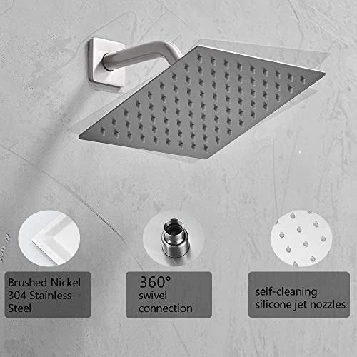 Shower-System-Brushed-Nickel-Bathroom-Rainfall-Shower-Faucet-Set-Complete-Wall-Mounted-8-Inch-Shower-Head-and-Handle-Set-with-Rough-in-Valve-Body-and-Trim-Kit Shower System Brushed Nickel Bathroom Rainfall Shower Faucet Set Complete Wall Mounted 8 Inch Shower Head and Handle Set with Rough in Valve Body and Trim Kit