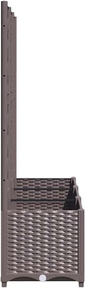 47.2 x 15.7 x 53.5 in Brown Polypropylene Raised Garden Bed with Built-in Trellis, Large Outdoor Planter Box for Balcony Patio, UV-Resistant Planter for Flowers & Climbing Plants