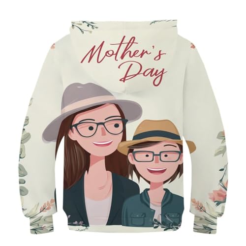 Sweat à capuche multicolore garçon 12-14 ans motif 3D Maman & Fille
