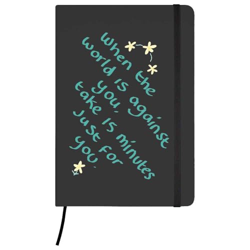 Azeeda A5 'When The World Is Against You' Black Hardcover Ruled Notebook (NB00083877)