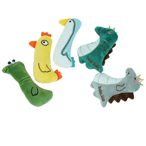 OPUIMCD 5 juguetes interactivos de hierba gatera para interiores, para gatos, dentición masticable de 4.33 pulgadas para todas las razas de gatitos