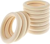 High Quality Material: The wooden rings for crafting is made of natural wood material, with smooth surface and edges, strong, not easy to break, beautiful and durable. Wooden craft rings have no pungent smell and retain the original pattern and colou...