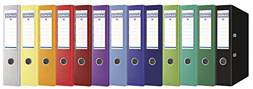 Donau Premium Ordner Breit 10er Pack/DIN A4 / 7,5 cm / 10 Stück/Rot/Kunststoffbezug PP/Carton Papier Schlitzordner Büroordner Aktenordner Ringordner/Grünen Punkt
