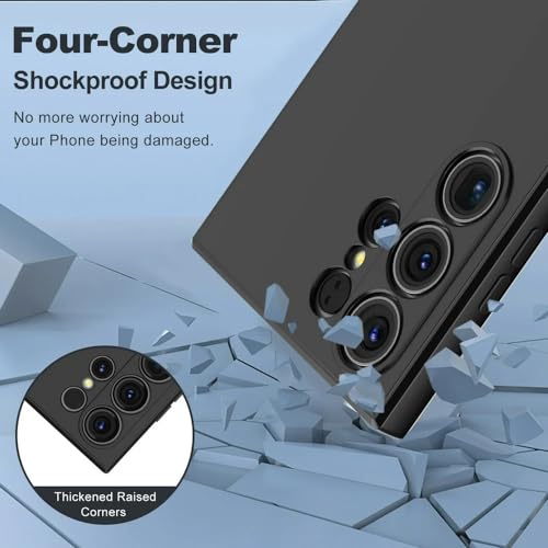 Image of Back Cover for Samsung Galaxy S24 Ultra 5G | Full Camera Protection | Premium Liquid Silicon Case | Flexible Bumper Case for Samsung Galaxy S24 Ultra 5G (Black)