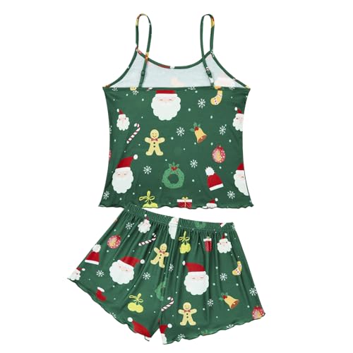 Image of American Trends Cute Pajamas for Women Strawberry Print Cami Top and Shorts Pj Set Two Piece Pajama Set Sleepwear Sleep Set