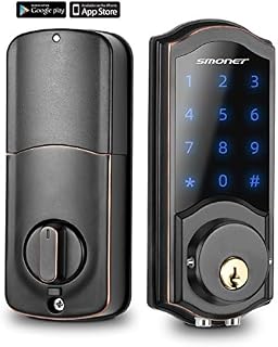[2020 Newest] Smart Deadbolt, SMONET Bluetooth Door Lock Keyless, Touchscreen Keypad, Auto Lock