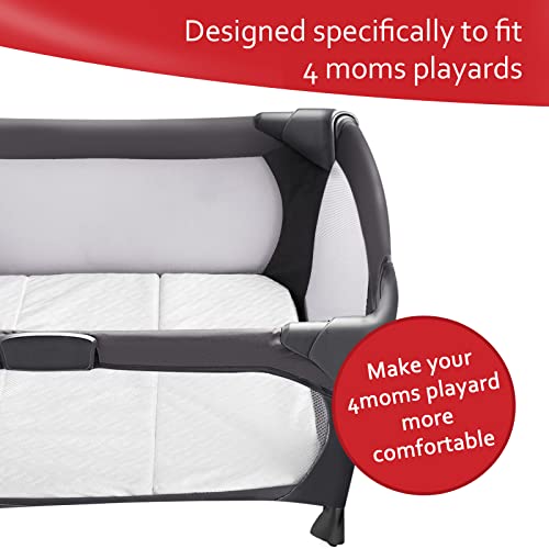 Trifold Mattress Topper Fits 4Moms Breeze Go Portable Travel Playard & Breeze Plus Playard Only, Baby Foam Mattress With Ultra Soft Jacquard Water-Resistant Cover #TOP1