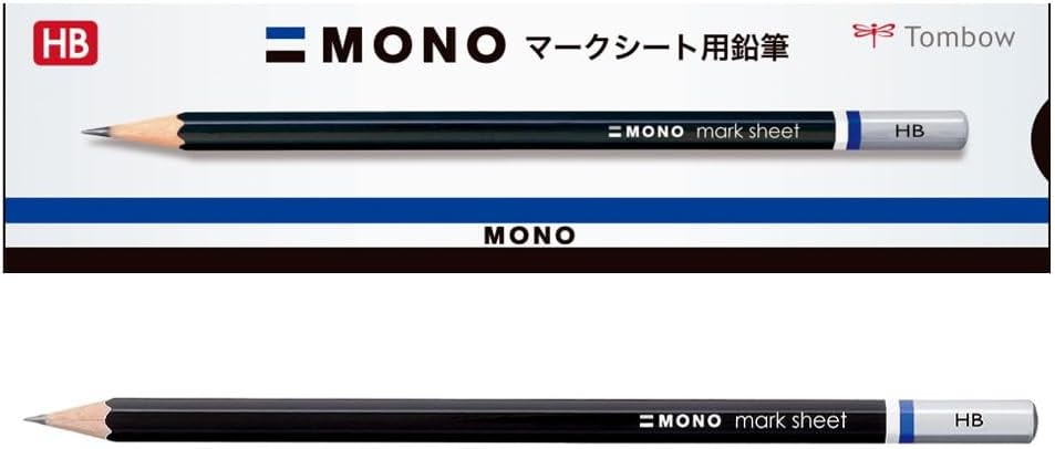 Tombow Pencils MONO Mark Sheet Pencils HB (Super Fine Core Pencils for Easy Filling), 1 Dozen LM-KNHB