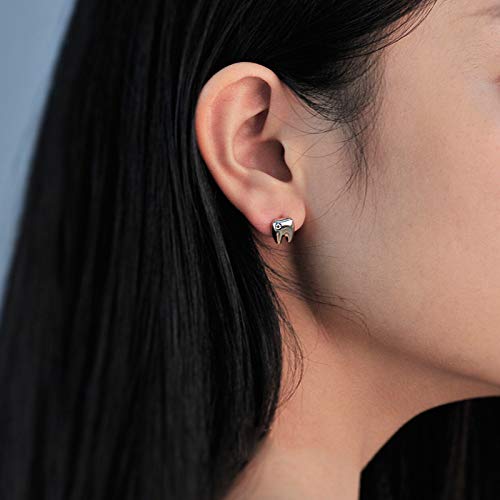 SEIRAA Cute Tooth Crystal Stud Earrings Dental Charm Earrings Medical Graduation Birthday Gift for Dentist Dental Hygienist4