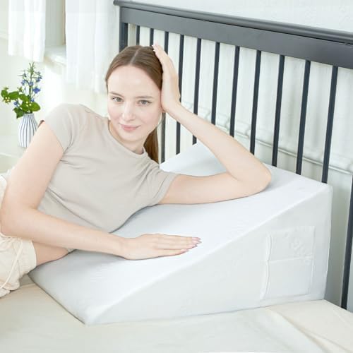 Bed Wedge Pillow, 8" 24" 24" Triangle Pillow Wedge, Cooling