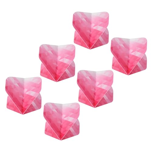 M METERXITY 6 Pack Dart Flights - Geometric Style PET Darts for Steel Tip, Apply to Darts Game/Party/Entertainment (Pink, White)