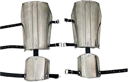 Medieval LARP Mandalorian Leg Armor, Steel Shin Guard, 18 Gauge, Costume Accessory