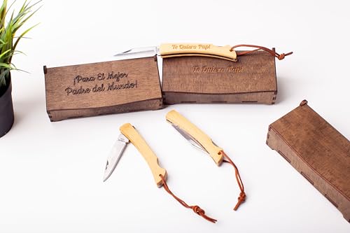 Miniatura 2 de Navaja Personalizada Grabada Con Nombre Para Hombre Regalo Original Para Padre, Abuelo O Novio Día Del Padre, Cumpleaños Y Aniversario Caja Premium Incluida Olesea