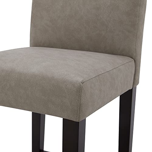 Chita Counter Height Bar Stools Set Of 2, 25" H Seat Height Upholstered Barstools, Pu Leather In Stone Grey #TOP5