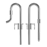 FZONE Edelstahl 12/16 mm Filterrohr Lily Zu- und Ablauf für Aquarienpflanzen, mit 2x Acrylhalterung (12mm)