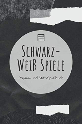 Schwarz-Weiß Spiele - Papier- und Stift-Spielbuch: A5 Papierspielbuch | Tic-Tac-Toe | Galgenmännchen | Käsekästchen | Gesellschaftsspiel | Stiftspiel ... Kinder, Enkelkinder, Männer und Frauen