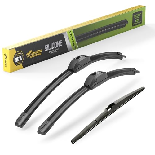 Image of Raidbee Silicone Windshield Wiper blades 3 pack Replacement for KIA Sorento 2011-2015 Soul 2010-2019 All-Season Silicone Windshield Wipers 24 inch 20 inch 11 inch