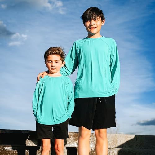BIG ELEPHANT 3 Pack Boys Long Sleeve Rashguard – UPF 50+,Quick-Dry Athletic Shirts for Youth, Breathable Crew Neck2