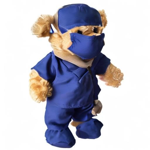 Jolitee Recovery Bear Gifts for Kids and Adults, Teddy Broken Arm Broken Leg, Get Well Stuffed Animal Teddy Bear with Left or Right Arm Cast Sling 10.5 inches (Doctor Nurse Blue)