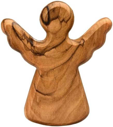 Kassis Ange Gardien en Bois d’Olivier – Figurine d’Ange Faite Mai...