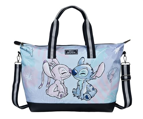 Undercover - Disney Stitch Weekender - Tragetasche mit süßem Stitch Motiv - geräumiges Hauptfach inklusive kleinem Reißverschlussfach - 2 Tragegriffe und Schulterriemen