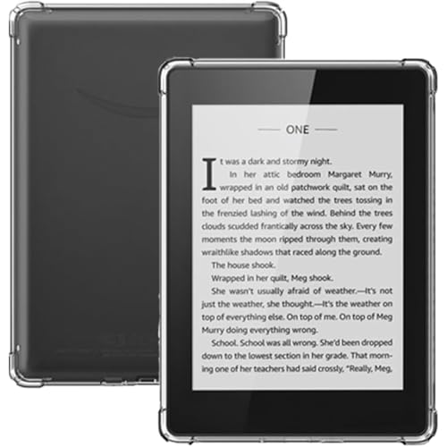VOVIPO Transparente Funda de 7' Kindle Paperwhite y Paperwhite (generación 12, 2024), ángulo de Refuerzo de la Tapa Trasera del Parachoques de Piel TPU Ultra Suave, Flexible y de Kindle colorsoft-CR
