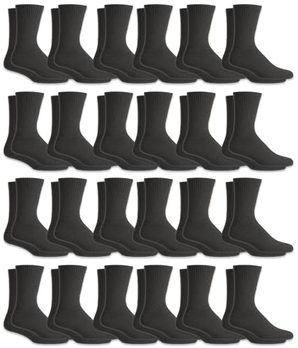 Image of 24 Pairs Of Yacht & Smith Wholesale Bulk Womens Crew Socks, Cotton Sport Athletic Socks - Size 9-11