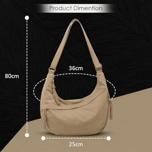 Image of Lyrovo Travel Crossbody Crescent Bags for Women Over Shoulder Purse with Zipper Half Moon Sling Bag & Waist Bag Unisex Chest Bag