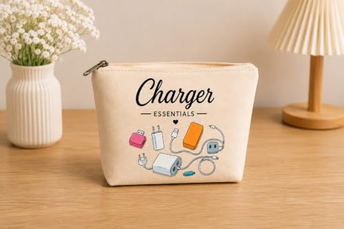 Image of DRUDRAYA Canvas Charger Pouch | Printed Storage Zipper Bag (Pack of 2)