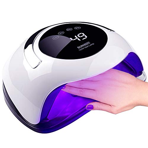 feihao Lámpara Secador de Uñas,Lámpara LED UV Uñas, Con Sensor Automático y Pantalla LCD Para Manicura/Pedicure Nail Art en el Hogar y el Salón(120W) Cover