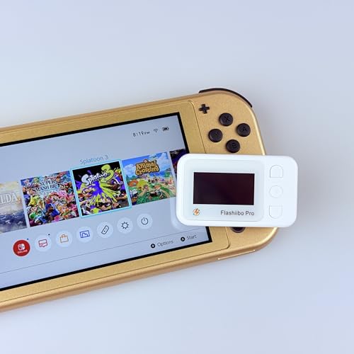 Image of Flashiibo Pro NFC Emulator, NFC Tag Emulator, 3000+ Saves, Unlimited Rewrite, Auto UID Regen, Rechargeable Battery , 1.4 inch OLED Screen, Compatible with 50+ Games on Switch 1 & 2 (White)