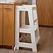 Stepup Baby Toddler Step Stool - Adjustable Height Kids Helper Step Stool, Durable, Non-Slip Platform for Bathroom Sink & Kitchen Counter, Toddler Tower for Exploration and Growth - White