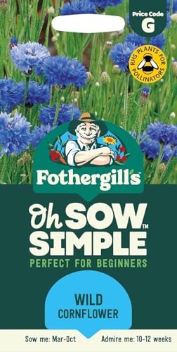 Fothergills Oh Sow Simple Wildflower Cornflower Flower Seeds Sow: Mar-Oct Mixed Colors