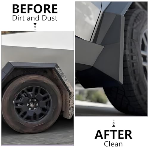 Image of Mud Flaps for 2025 Tesla Cybertruck Accessories- No Drilling Required, All-Weather Mud Guards Body Kits, Black, Set of 4 (for Cybertruck 2024-2025)